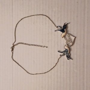4/$60 Love Birds Necklace - Silver Coloured Chain